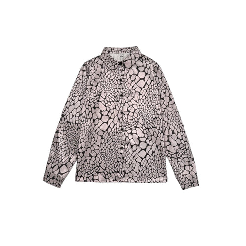Animal Print Wrap Blouse