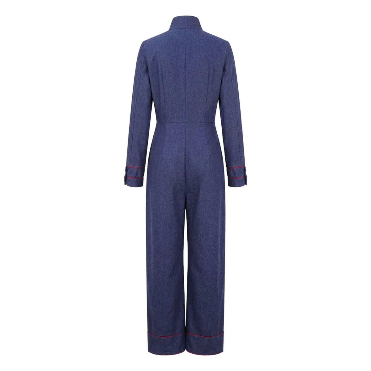 Zip-Up Wide Leg Pant Suit