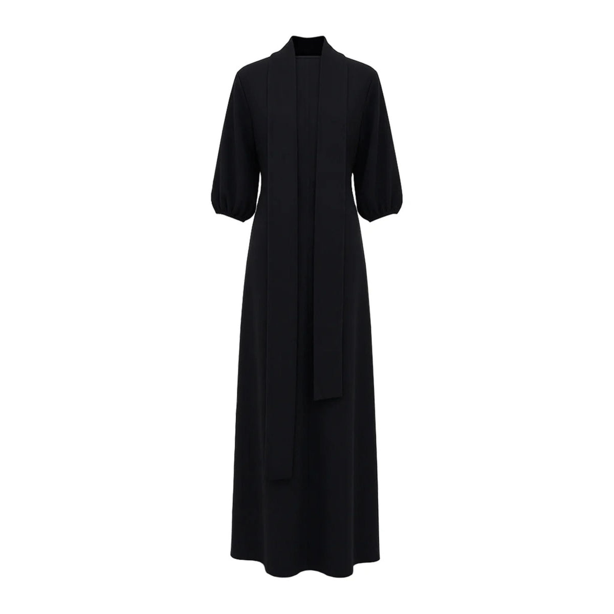 Gold Button Turtleneck Maxi Dress