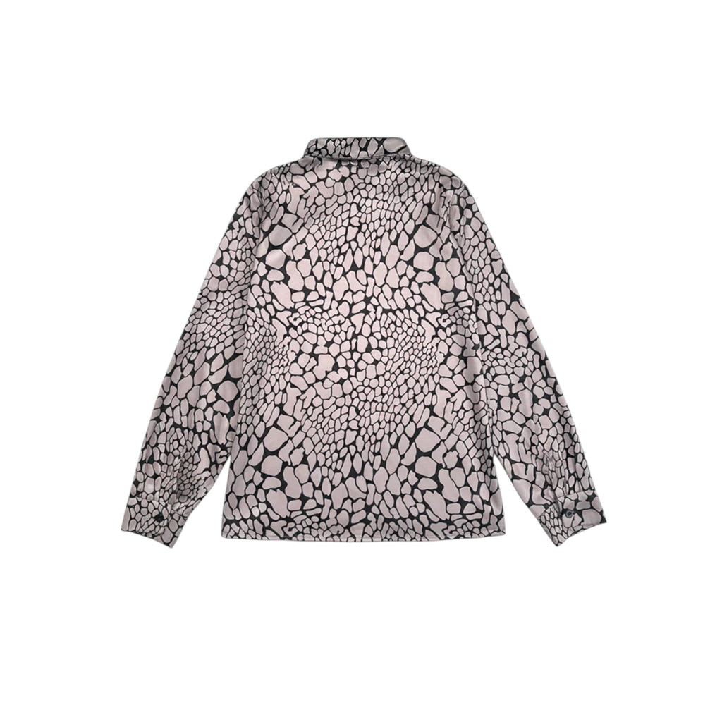 Animal Print Wrap Blouse
