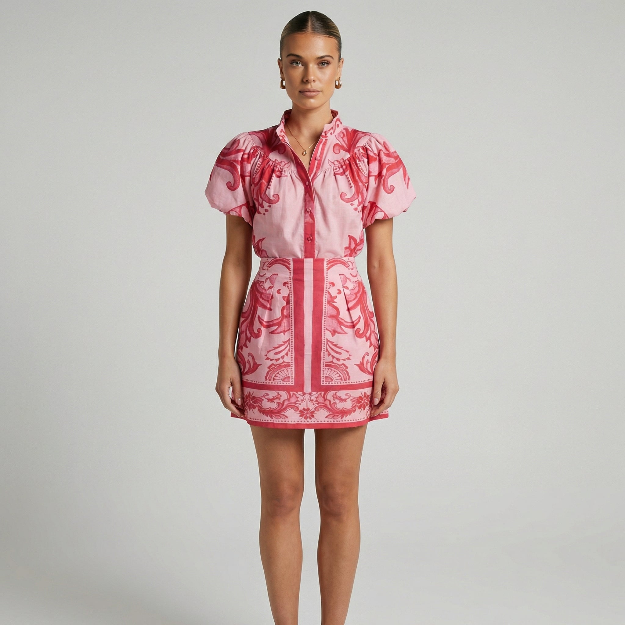 Linen Floral Cocktail Dress