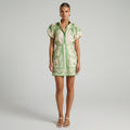 Linen Floral Cocktail Dress