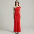 One Shoulder Ruched Maxi Dress