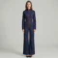 Zip-Up Wide Leg Pant Suit