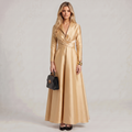 Long Sleeve Ball Gown Maxi Dress