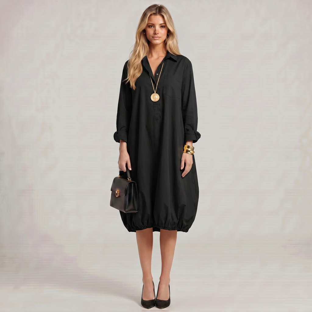 Linen Button Down Midi Dress