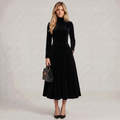 Long Sleeve Full Skirt Midi Dress
