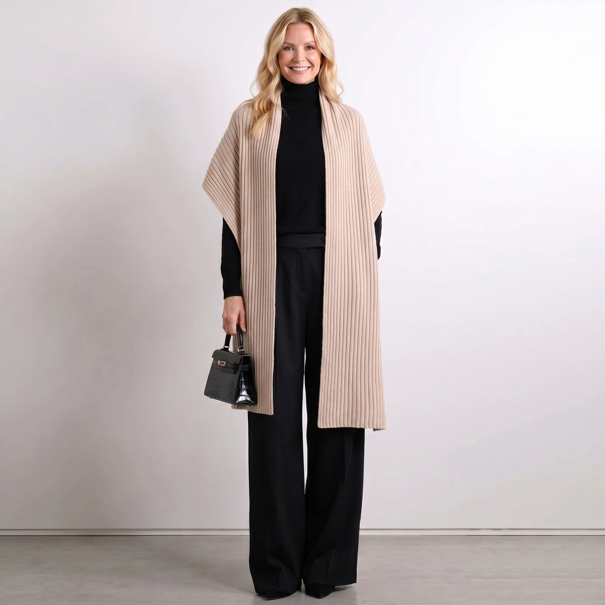 Oversized Knit Open Front Cardigan