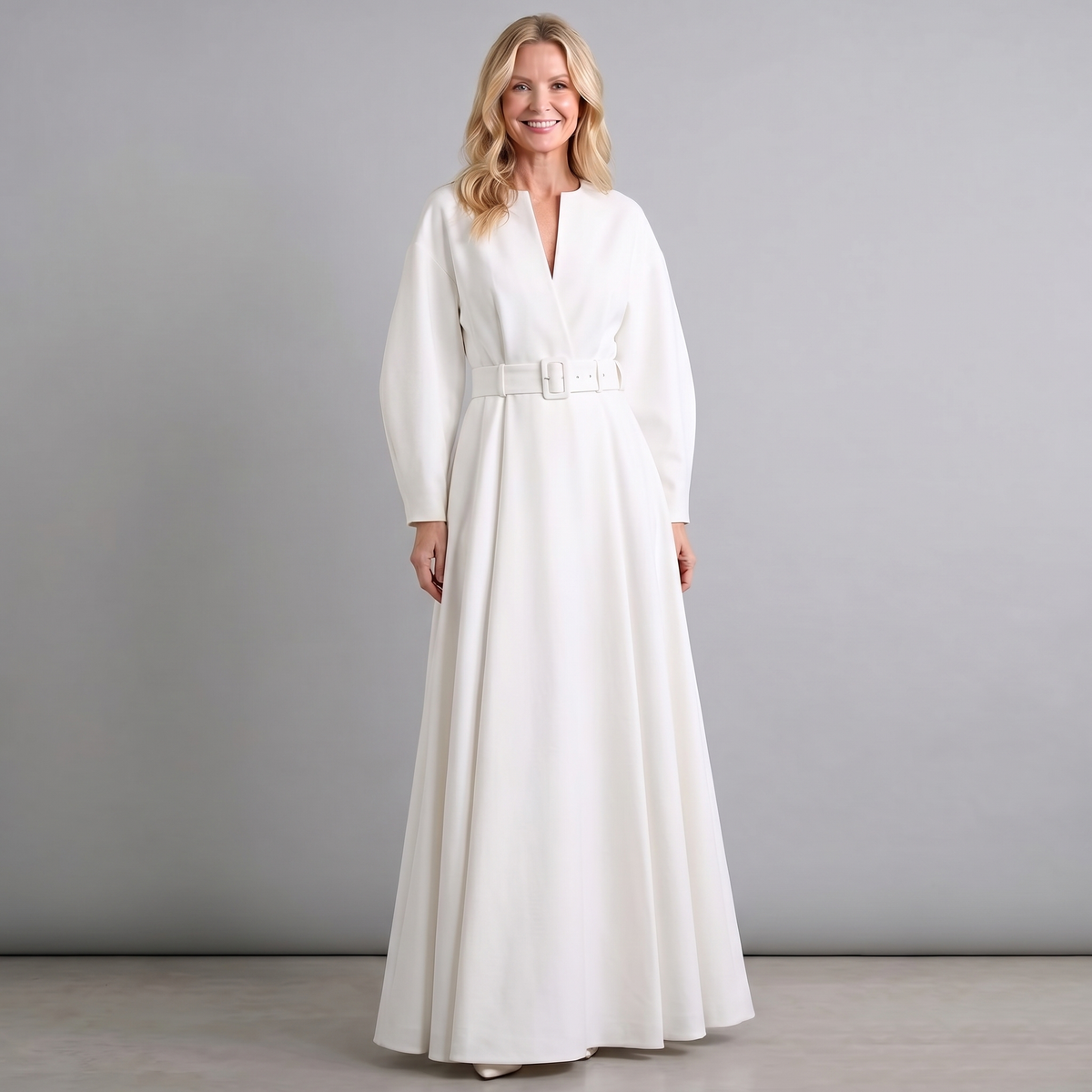 Short Sleeve A-Line Maxi Dress