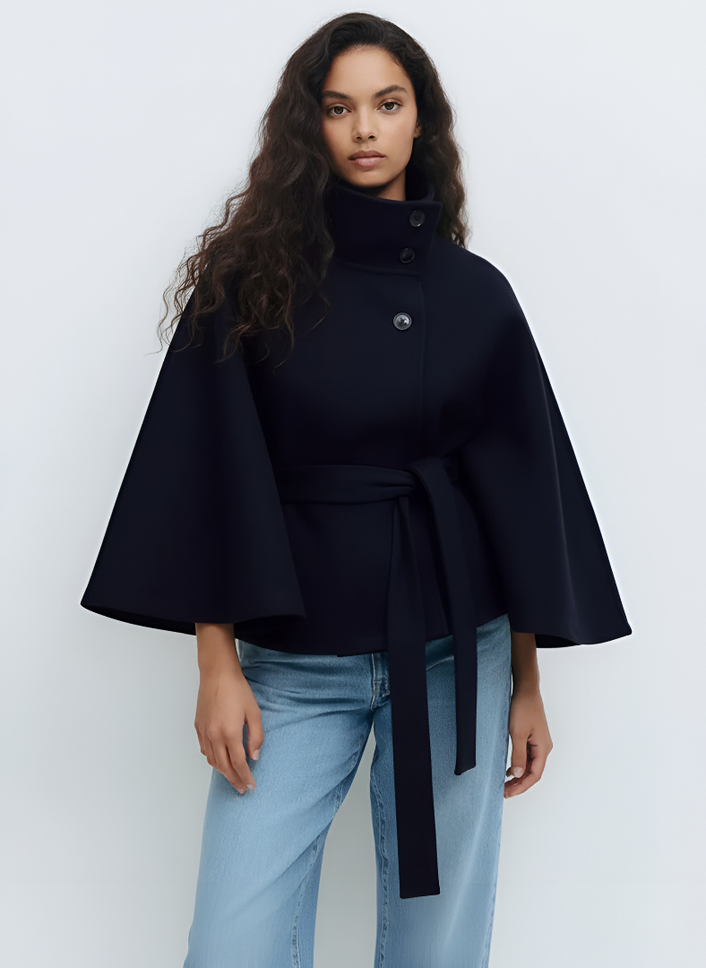 Novara Wool-Blend Cape Coat