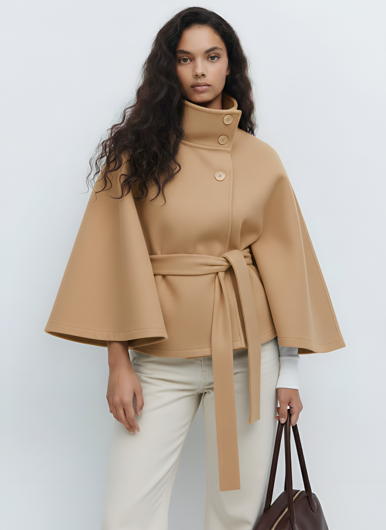 Novara Wool-Blend Cape Coat